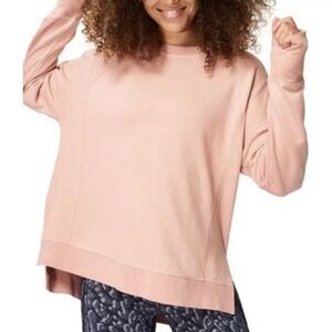 Sweaty Betty Dolman Sleeve Boxy Peach Sweatshirt with Thumbholes Oversized S